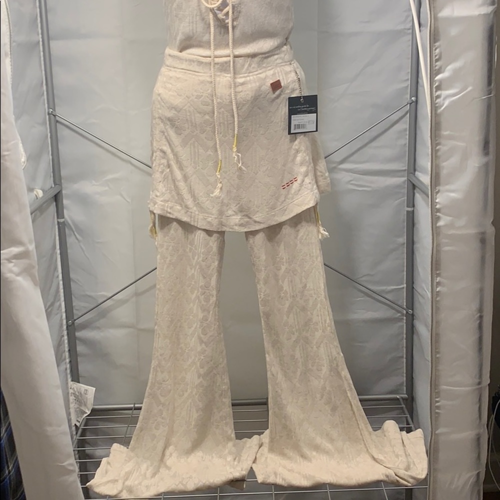 Bohemian skirted pants with side slit